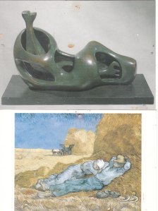 Sculpture Moore Peinture van Gogh
